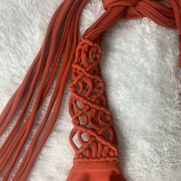 MIKOH Waipahu Triangle Multi String Bikini Swim Top Red Small NWOT - Picture 7 of 12